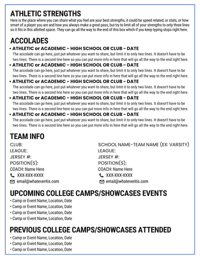 Athletic Resume